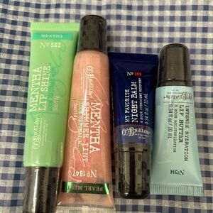 Mentha Lip Shine and Balm Set - Green, Pink, Blue BBW BUNDLE